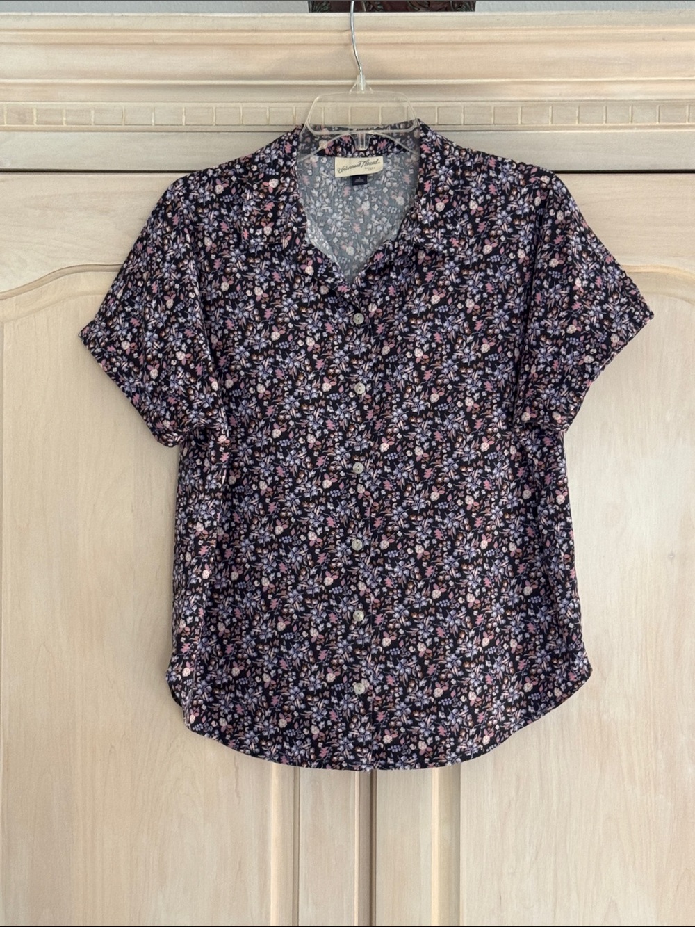 Navy blue floral top
